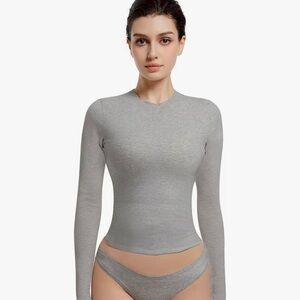 Abonlen Long Sleeve Basic T-shirt / Gray